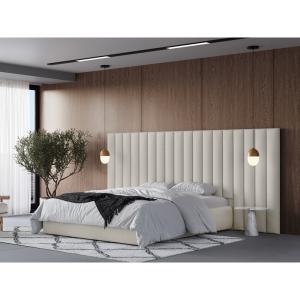 Flair Rosita Hotel Bed With Wide Panelled Headboard Cream -…