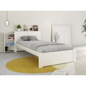 Noomi Juno Solid Wood Storage Bookcase Bed Single White