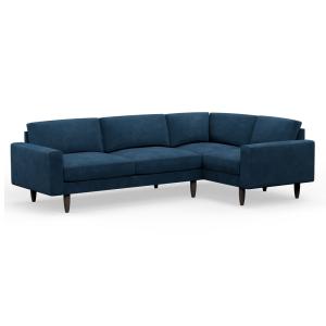 Hutch Rise Velvet 5 Seater Slim Corner Sofa with Block Arms…