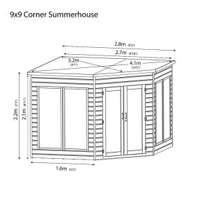 Premier Corner Garden Summer House by Mercia - 9' x 9'