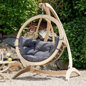 Globo Garden Hanging Chair & Stand in Weatherproof Anthraci…