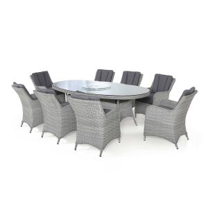 Maze Rattan Ascot Oval Rattan Dining Set - With Lazy Susan…