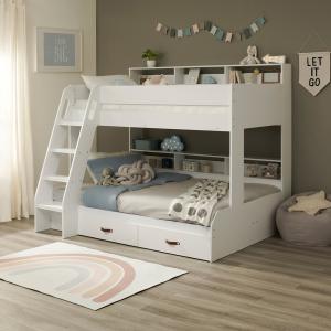 Aviary Triple Sleeper Bunk Bed with Storage Drawers and She…