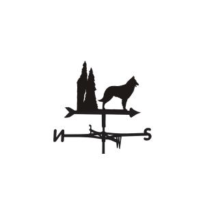 Weathervane in Belgian Groenendael Dog Design - Large (Trad…