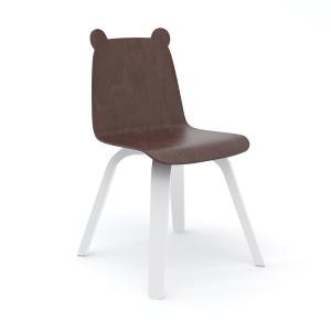 Oeuf Set of 2 Bear Play Chairs in White & Walnut