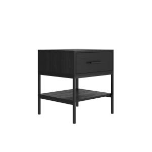 LPD Boston Matte Black Bedside Cabinet