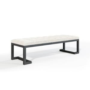 Flair Boucle Fabric Bench with Metal Legs -