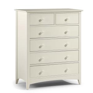 Julian Bowen Cameo 4 2 Chest of Drawers in Stone White