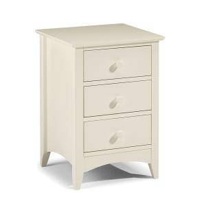 Julian Bowen Cameo 3 Drawer Bedside Cabinet in Stone White