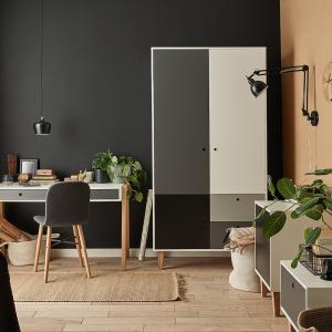 Vox Concept 2 Door Wardrobe in Grey & Black