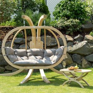 Globo Royal Garden Hanging Chair & Stand in Weatherproof Ta…