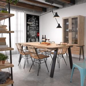 Disset Solid Acacia Wood Dining Table - 160cm x 90cm