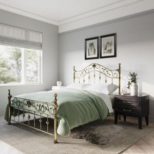 Flair Edith Brass Metal Bed Frame - Double