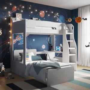 Flair Cosmic L Shaped Bunk Bed White