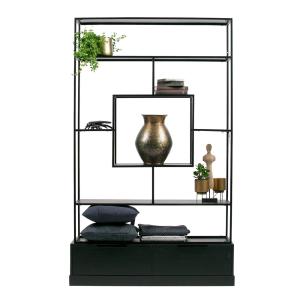 Woood Fons Black Shelving Unit with Drawers