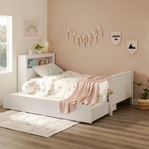 Fraser Single Storage Bookcase Bed with Trundle Drawer -