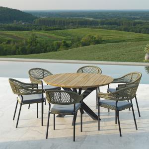 Maze Rattan Bali Rope Weave 4 Seat Round Dining Set with In…