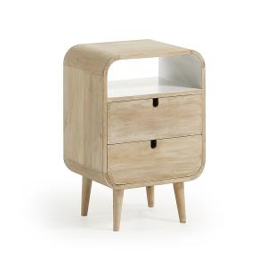 Gerald Mango Wood Bedside Table with 2 Drawers