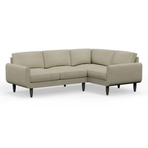 Hutch Rise Textured Weave 4 Seater Corner Sofa with Round A…