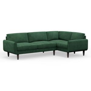Hutch Rise Velvet 5 Seater Slim Corner Sofa with Round Arms…