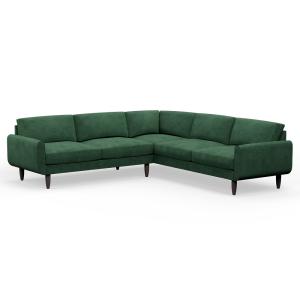 Hutch Rise Velvet 7 Seater Corner Sofa with Round Arms -