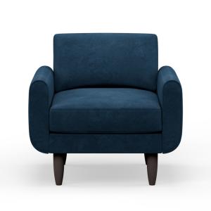 Hutch Rise Velvet Armchair with Round Arms -