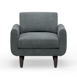 Hutch Rise Velvet Armchair with Round Arms -