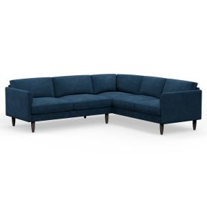 Hutch Rise Velvet 6 Seater Corner Sofa with Curve Arms -