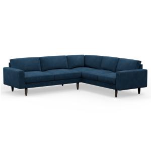Hutch Rise Velvet 6 Seater Corner Sofa with Block Arms -
