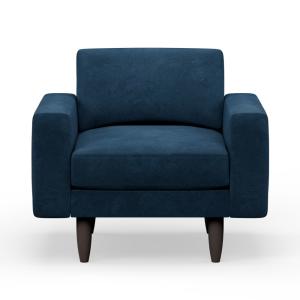 Hutch Rise Velvet Armchair in a Box with Block Arms -
