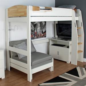 Urban Birch High Sleeper 3 Bed with Sofa Bed & 2 Door Stora…