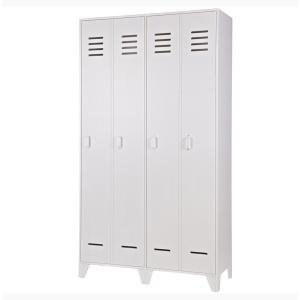 Woood Locker Style Solid Pine 2 Door Cabinet in White