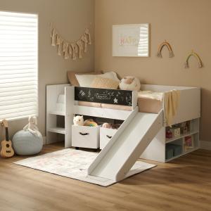 Maxxi Low Mid Sleeper Bed with Slide, Drawers and Storage -