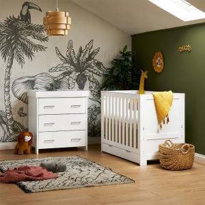 Obaby Nika Mini Cot Bed 2 Piece Room Set with Underdrawer -
