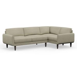 Hutch Rise Textured Weave 5 Seater Slim Corner Sofa with Ro…