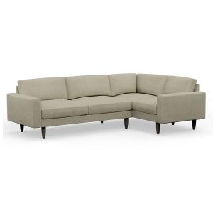 Hutch Rise Textured Weave 5 Seater Slim Corner Sofa with Bl…