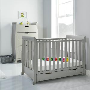 Obaby Stamford Mini Sleigh Cot Bed in Warm Grey