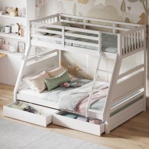 Flair Ollie Triple Wooden Bunk Bed With Drawers -
