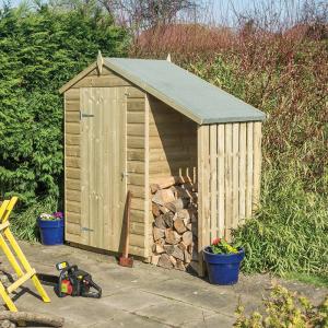 Rowlinson Oxford 4 x 3 Garden Shed with Lean To in Natural…