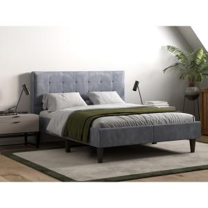 Flair Perth Fabric Bed Grey - Double