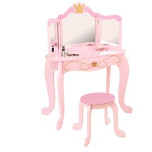Kids Vanity Table & Stool in Princess Design
