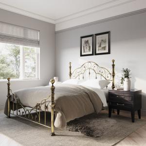 Flair Rosabelle Brass Metal Bed Frame - Double