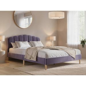 Flair Scallop Velvet Bed Double -