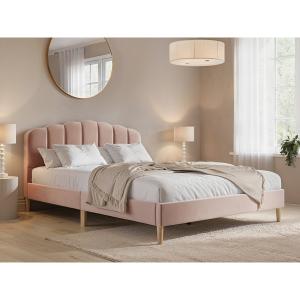 Flair Scallop Velvet Bed Double -