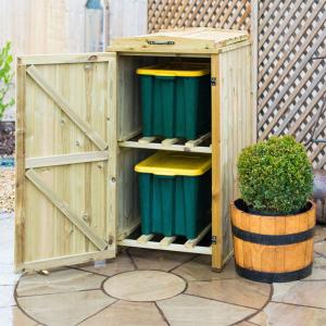 The Garden Village Single  Wooden Recycling Box Storage