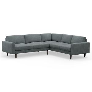 Hutch Rise Velvet 6 Seater Corner Sofa with Block Arms -