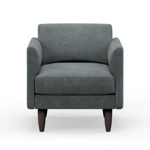 Hutch Rise Velvet Armchair in a Box with Curve Arms -