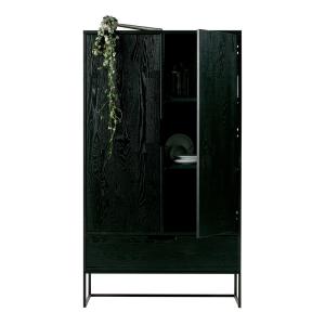 Woood Silas Ash 2 Door Cabinet in Black Night