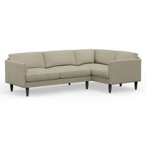 Hutch Rise Textured Weave 5 Seater Slim Corner Sofa with Cu…