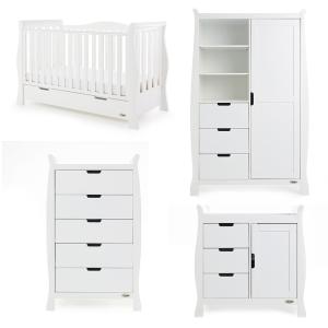 Obaby Stamford Luxe Cot Bed 4 Piece Nursery Furniture Set -